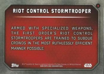 2015 Topps Star Wars: The Force Awakens - Lightsaber Blue #8 Riot Control Stormtrooper Back