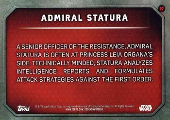 2015 Topps Star Wars: The Force Awakens - Lightsaber Blue #27 Admiral Statura Back