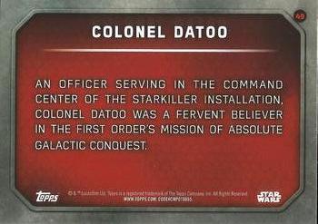 2015 Topps Star Wars: The Force Awakens - Lightsaber Blue #49 Colonel Datoo Back