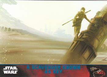 2015 Topps Star Wars: The Force Awakens - Lightsaber Blue #69 A Scavenger known as Rey Front