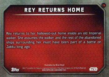 2015 Topps Star Wars: The Force Awakens - Lightsaber Blue #73 Rey Returns Home Back