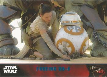 2015 Topps Star Wars: The Force Awakens - Lightsaber Blue #76 Freeing BB-8 Front
