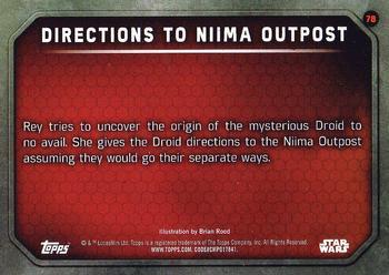 2015 Topps Star Wars: The Force Awakens - Lightsaber Blue #78 Directions to Niima Outpost Back