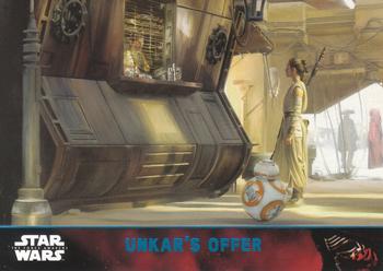 2015 Topps Star Wars: The Force Awakens - Lightsaber Blue #82 Unkar's offer Front