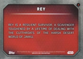 2015 Topps Star Wars: The Force Awakens - Lightsaber Purple #3 Rey Back