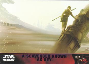 2015 Topps Star Wars: The Force Awakens - Lightsaber Purple #69 A Scavenger known as Rey Front