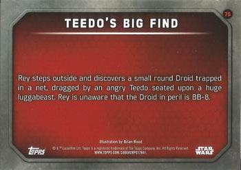 2015 Topps Star Wars: The Force Awakens - Lightsaber Purple #75 Teedo's big find Back