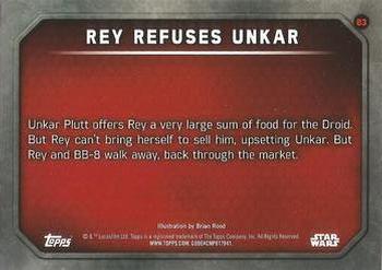 2015 Topps Star Wars: The Force Awakens - Lightsaber Purple #83 Rey refuses Unkar Back