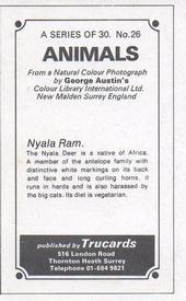 1970 Trucards Animals #26 Nyala Ram Back