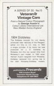 1970 Trucards Veteran & Vintage Cars #15 1904 Siddeley Back