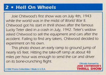 1992 Promo Collectibles Joie Chitwood's Thrill Show #2 Hell On Wheels Back