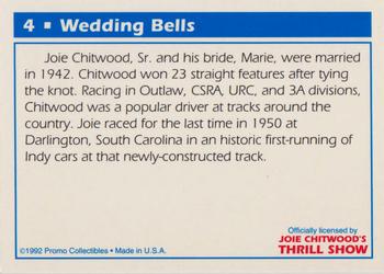 1992 Promo Collectibles Joie Chitwood's Thrill Show #4 Wedding Bells Back