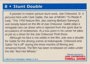1992 Promo Collectibles Joie Chitwood's Thrill Show #8 Stunt Double Back