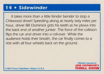 1992 Promo Collectibles Joie Chitwood's Thrill Show #14 Sidewinder Back