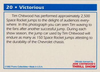1992 Promo Collectibles Joie Chitwood's Thrill Show #20 Victorious Back