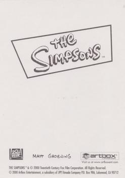 2000 Artbox The Simpsons Collectible Stickers #2 Homer Simpson Back