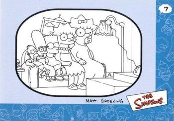 2000 Artbox The Simpsons Collectible Stickers #7 (family on sofa, inverted sizes) Front