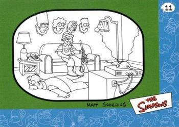 2000 Artbox The Simpsons Collectible Stickers #11 (Grandpa on sofa, hunting trophies) Front