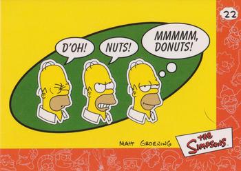 2000 Artbox The Simpsons Collectible Stickers #22 D'Oh! Nuts! Mmmmm, Donuts! Front