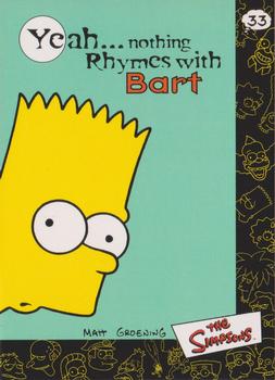 2000 Artbox The Simpsons Collectible Stickers #33 Yeah... nothing Rhymes with Bart Front
