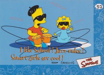2000 Artbox The Simpsons Collectible Stickers #52 I like School! Jazz rules! Smart girls are cool! Front