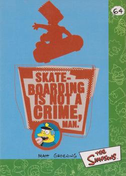 2000 Artbox The Simpsons Collectible Stickers #64 Skate-Boarding Is Not A Crime, Man. Front