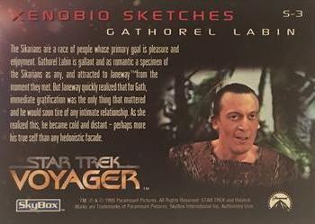 1995 SkyBox Star Trek: Voyager Season One Series Two - Xenobio Sketches #S-3 Gathorel Labin Back