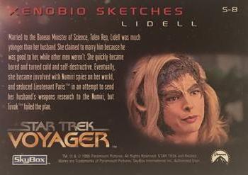 1995 SkyBox Star Trek: Voyager Season One Series Two - Xenobio Sketches #S-8 Lidell Back