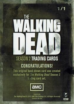 2012 Cryptozoic Walking Dead Season 2 - Sketch #NNO Ashleigh Popplewell Back