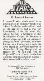 1979 Golden Wonder TV All Stars #15 Leonard Rossiter Back