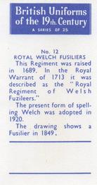 1957 British Uniforms of the 19th Century #12 Royal Welch Fusiliers Back
