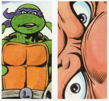 1990 Brooke Bond Teenage Mutant Hero Turtles: Dimension X Escapade (Double Cards) #5-6 Leonardo / Krang Front