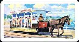 1967 Brooke Bond (Red Rose Tea) Transportation Through the Ages (Top Line Black) #7 Horse Tram Front