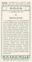 1937 Wills's Dogs #14 Deerhound Back