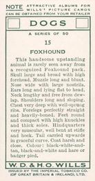 1937 Wills's Dogs #15 Foxhound Back