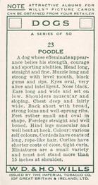1937 Wills's Dogs #23 Poodle Back