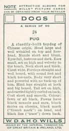 1937 Wills's Dogs #24 Pug Back