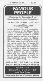 1973 Brooke Bond Famous People #13 Sir William Gilbert / Sir Arthur Sullivan Back