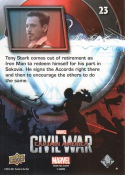 2016 Upper Deck Captain America Civil War #23 Tony Stark Iron Man Back