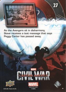 2016 Upper Deck Captain America Civil War #27 Avengers Disharmony Back