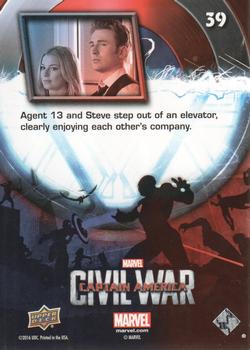 2016 Upper Deck Captain America Civil War #39 Agent 13 and Steve Elevator Back