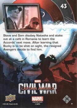 2016 Upper Deck Captain America Civil War #43 Steve and Sam Disobey Natasha Back