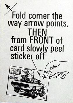 1969 Donruss Odd Rods Stickers #42 Panic Mouse Back
