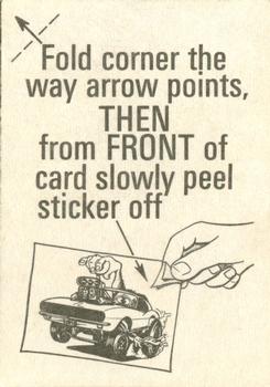 1973 Donruss Fantastic Odd Rods Stickers Series 2 #27 Apollo Back