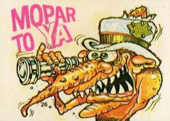 1970 Donruss Fiends and Machines Stickers #26 Mopar To Ya Front