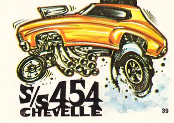 1970 Donruss Fiends and Machines Stickers #39 S/S 454 Chevelle Front