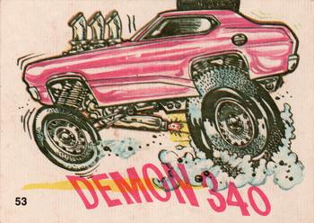 1970 Donruss Fiends and Machines Stickers #53 Demon 340 Front