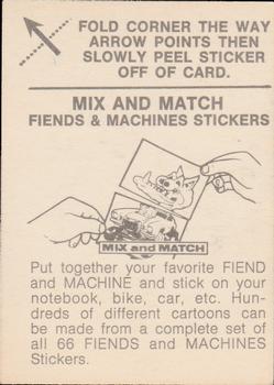 1970 Donruss Fiends and Machines Stickers #64 Maverick Grabber Back