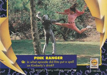 1994 Power Rangers Bolts #NNO Kimberly - Pink Ranger Back