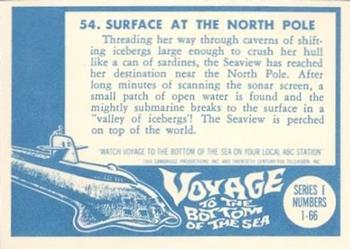 1964 Donruss Voyage to the Bottom of the Sea #54 Surface at the North Pole Back
